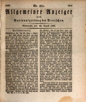 Allgemeiner Anzeiger und Nationalzeitung der Deutschen (Allgemeiner Anzeiger der Deutschen) Mittwoch 26. August 1835