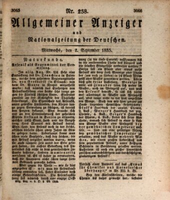 Allgemeiner Anzeiger und Nationalzeitung der Deutschen (Allgemeiner Anzeiger der Deutschen) Mittwoch 2. September 1835