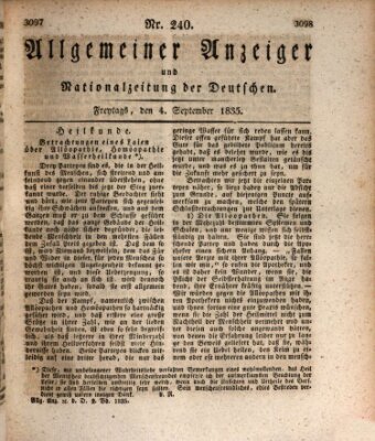 Allgemeiner Anzeiger und Nationalzeitung der Deutschen (Allgemeiner Anzeiger der Deutschen) Freitag 4. September 1835