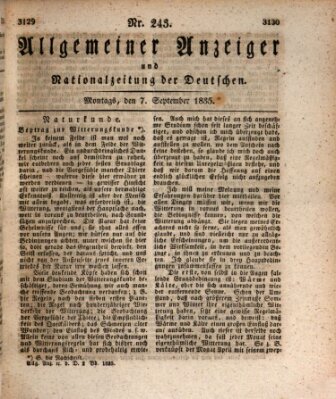 Allgemeiner Anzeiger und Nationalzeitung der Deutschen (Allgemeiner Anzeiger der Deutschen) Montag 7. September 1835