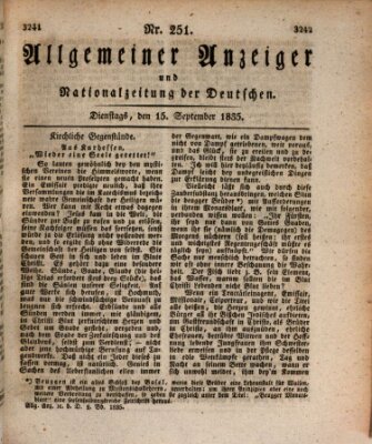 Allgemeiner Anzeiger und Nationalzeitung der Deutschen (Allgemeiner Anzeiger der Deutschen) Dienstag 15. September 1835