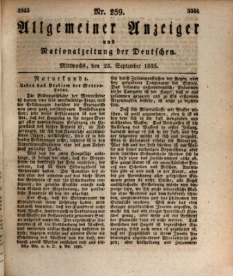 Allgemeiner Anzeiger und Nationalzeitung der Deutschen (Allgemeiner Anzeiger der Deutschen) Mittwoch 23. September 1835