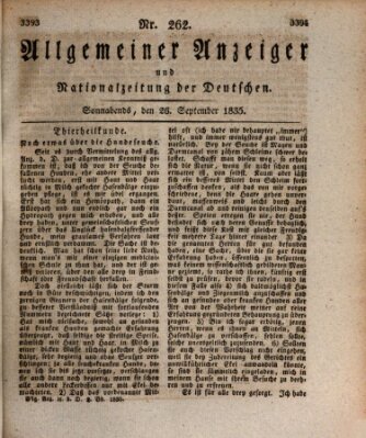 Allgemeiner Anzeiger und Nationalzeitung der Deutschen (Allgemeiner Anzeiger der Deutschen) Samstag 26. September 1835