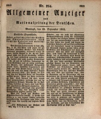 Allgemeiner Anzeiger und Nationalzeitung der Deutschen (Allgemeiner Anzeiger der Deutschen) Montag 28. September 1835