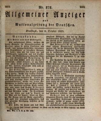 Allgemeiner Anzeiger und Nationalzeitung der Deutschen (Allgemeiner Anzeiger der Deutschen) Dienstag 6. Oktober 1835