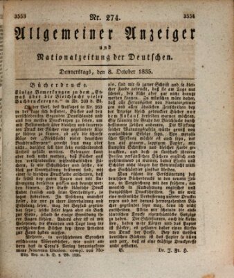 Allgemeiner Anzeiger und Nationalzeitung der Deutschen (Allgemeiner Anzeiger der Deutschen) Donnerstag 8. Oktober 1835