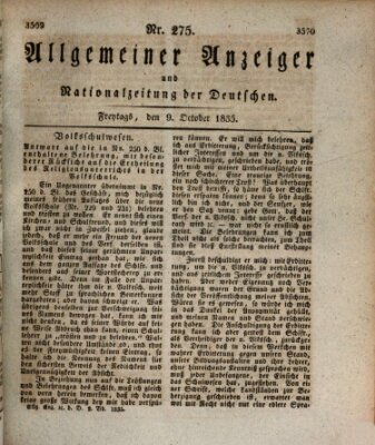 Allgemeiner Anzeiger und Nationalzeitung der Deutschen (Allgemeiner Anzeiger der Deutschen) Freitag 9. Oktober 1835