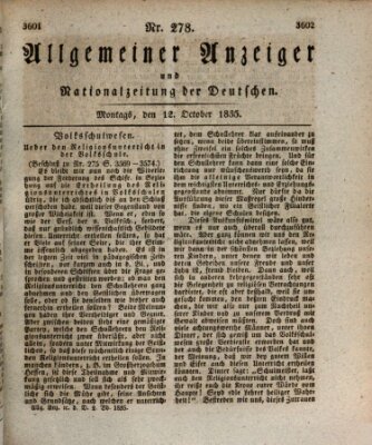 Allgemeiner Anzeiger und Nationalzeitung der Deutschen (Allgemeiner Anzeiger der Deutschen) Montag 12. Oktober 1835