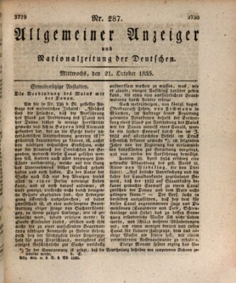 Allgemeiner Anzeiger und Nationalzeitung der Deutschen (Allgemeiner Anzeiger der Deutschen) Mittwoch 21. Oktober 1835