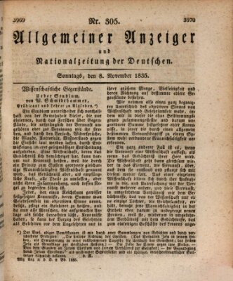 Allgemeiner Anzeiger und Nationalzeitung der Deutschen (Allgemeiner Anzeiger der Deutschen) Sonntag 8. November 1835