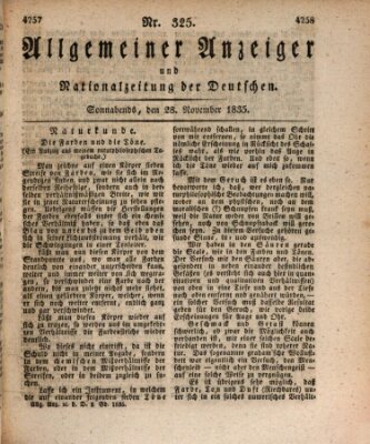 Allgemeiner Anzeiger und Nationalzeitung der Deutschen (Allgemeiner Anzeiger der Deutschen) Samstag 28. November 1835