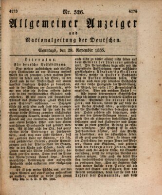 Allgemeiner Anzeiger und Nationalzeitung der Deutschen (Allgemeiner Anzeiger der Deutschen) Sonntag 29. November 1835