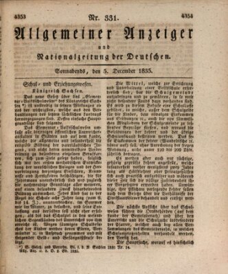 Allgemeiner Anzeiger und Nationalzeitung der Deutschen (Allgemeiner Anzeiger der Deutschen) Samstag 5. Dezember 1835