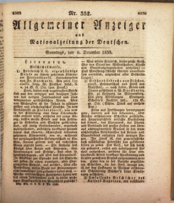 Allgemeiner Anzeiger und Nationalzeitung der Deutschen (Allgemeiner Anzeiger der Deutschen) Sonntag 6. Dezember 1835