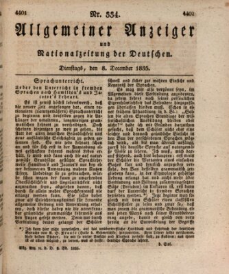 Allgemeiner Anzeiger und Nationalzeitung der Deutschen (Allgemeiner Anzeiger der Deutschen) Dienstag 8. Dezember 1835