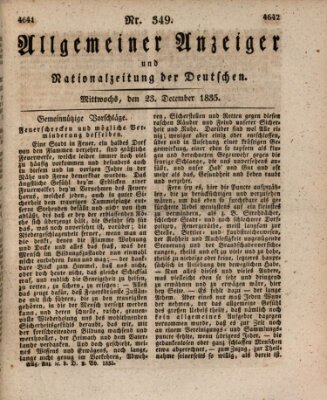 Allgemeiner Anzeiger und Nationalzeitung der Deutschen (Allgemeiner Anzeiger der Deutschen) Mittwoch 23. Dezember 1835