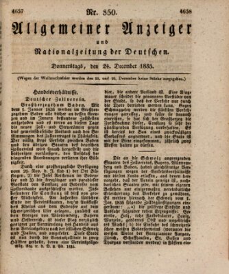 Allgemeiner Anzeiger und Nationalzeitung der Deutschen (Allgemeiner Anzeiger der Deutschen) Donnerstag 24. Dezember 1835