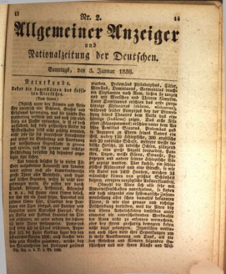 Allgemeiner Anzeiger und Nationalzeitung der Deutschen (Allgemeiner Anzeiger der Deutschen) Sonntag 3. Januar 1836