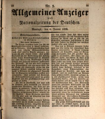 Allgemeiner Anzeiger und Nationalzeitung der Deutschen (Allgemeiner Anzeiger der Deutschen) Montag 4. Januar 1836