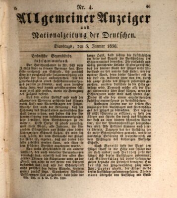 Allgemeiner Anzeiger und Nationalzeitung der Deutschen (Allgemeiner Anzeiger der Deutschen) Dienstag 5. Januar 1836