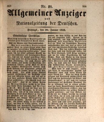 Allgemeiner Anzeiger und Nationalzeitung der Deutschen (Allgemeiner Anzeiger der Deutschen) Freitag 29. Januar 1836