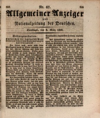 Allgemeiner Anzeiger und Nationalzeitung der Deutschen (Allgemeiner Anzeiger der Deutschen) Dienstag 8. März 1836