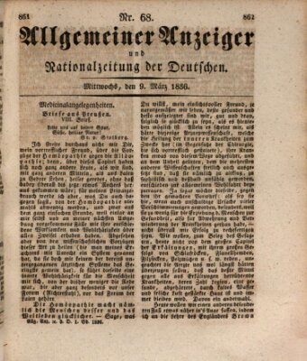 Allgemeiner Anzeiger und Nationalzeitung der Deutschen (Allgemeiner Anzeiger der Deutschen) Mittwoch 9. März 1836