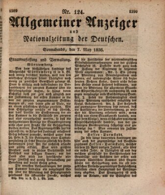 Allgemeiner Anzeiger und Nationalzeitung der Deutschen (Allgemeiner Anzeiger der Deutschen) Samstag 7. Mai 1836