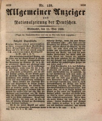 Allgemeiner Anzeiger und Nationalzeitung der Deutschen (Allgemeiner Anzeiger der Deutschen) Mittwoch 11. Mai 1836