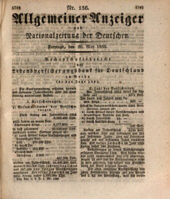 Allgemeiner Anzeiger und Nationalzeitung der Deutschen (Allgemeiner Anzeiger der Deutschen) Freitag 20. Mai 1836