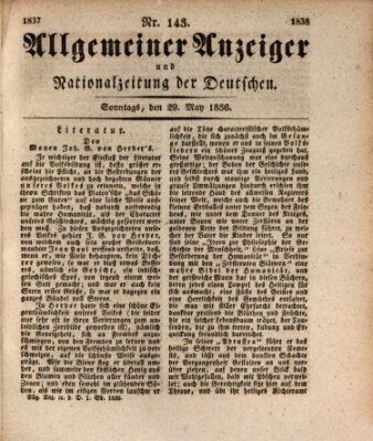 Allgemeiner Anzeiger und Nationalzeitung der Deutschen (Allgemeiner Anzeiger der Deutschen) Sonntag 29. Mai 1836