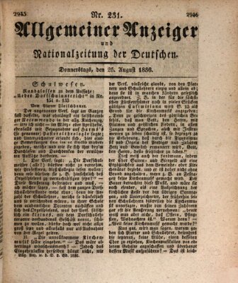 Allgemeiner Anzeiger und Nationalzeitung der Deutschen (Allgemeiner Anzeiger der Deutschen) Donnerstag 25. August 1836