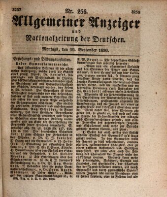 Allgemeiner Anzeiger und Nationalzeitung der Deutschen (Allgemeiner Anzeiger der Deutschen) Montag 19. September 1836