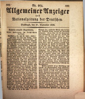 Allgemeiner Anzeiger und Nationalzeitung der Deutschen (Allgemeiner Anzeiger der Deutschen) Dienstag 27. September 1836