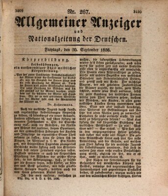 Allgemeiner Anzeiger und Nationalzeitung der Deutschen (Allgemeiner Anzeiger der Deutschen) Freitag 30. September 1836