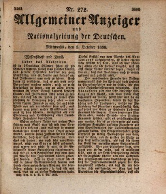 Allgemeiner Anzeiger und Nationalzeitung der Deutschen (Allgemeiner Anzeiger der Deutschen) Mittwoch 5. Oktober 1836