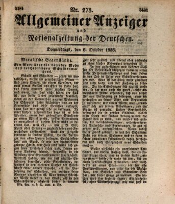 Allgemeiner Anzeiger und Nationalzeitung der Deutschen (Allgemeiner Anzeiger der Deutschen) Donnerstag 6. Oktober 1836