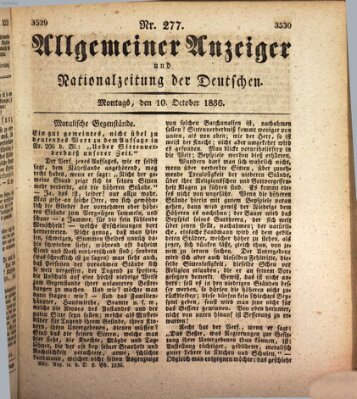 Allgemeiner Anzeiger und Nationalzeitung der Deutschen (Allgemeiner Anzeiger der Deutschen) Montag 10. Oktober 1836