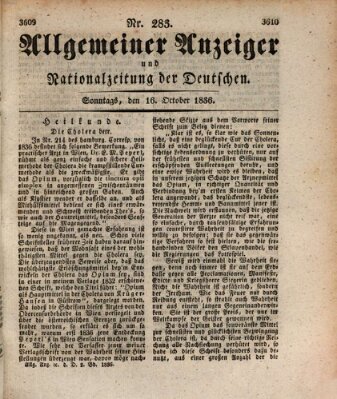 Allgemeiner Anzeiger und Nationalzeitung der Deutschen (Allgemeiner Anzeiger der Deutschen) Sonntag 16. Oktober 1836