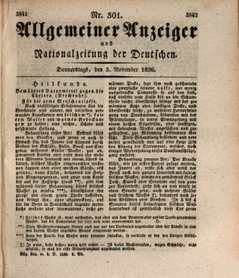 Allgemeiner Anzeiger und Nationalzeitung der Deutschen (Allgemeiner Anzeiger der Deutschen) Donnerstag 3. November 1836