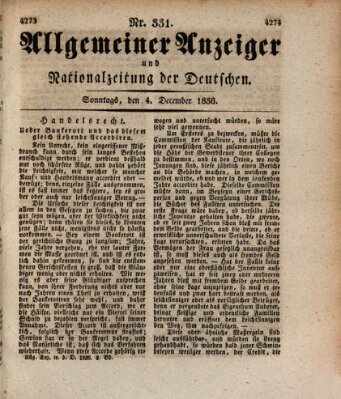 Allgemeiner Anzeiger und Nationalzeitung der Deutschen (Allgemeiner Anzeiger der Deutschen) Sonntag 4. Dezember 1836