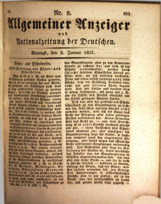 Allgemeiner Anzeiger und Nationalzeitung der Deutschen (Allgemeiner Anzeiger der Deutschen) Montag 9. Januar 1837