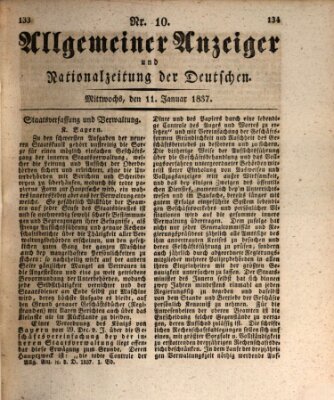 Allgemeiner Anzeiger und Nationalzeitung der Deutschen (Allgemeiner Anzeiger der Deutschen) Mittwoch 11. Januar 1837