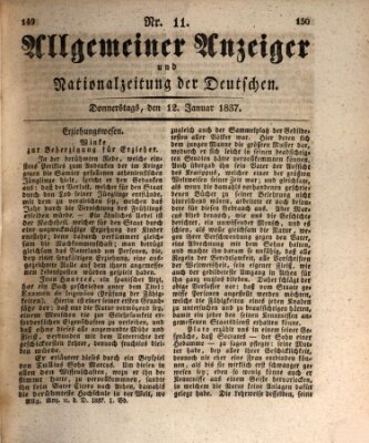 Allgemeiner Anzeiger und Nationalzeitung der Deutschen (Allgemeiner Anzeiger der Deutschen) Donnerstag 12. Januar 1837