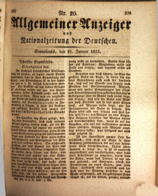 Allgemeiner Anzeiger und Nationalzeitung der Deutschen (Allgemeiner Anzeiger der Deutschen) Samstag 21. Januar 1837