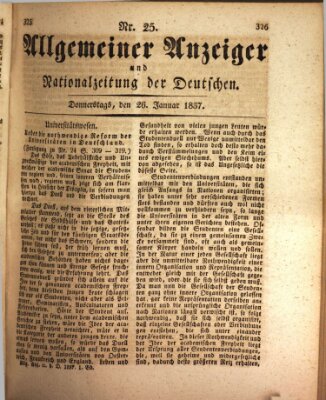 Allgemeiner Anzeiger und Nationalzeitung der Deutschen (Allgemeiner Anzeiger der Deutschen) Donnerstag 26. Januar 1837