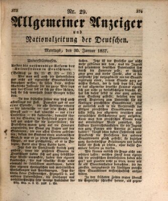 Allgemeiner Anzeiger und Nationalzeitung der Deutschen (Allgemeiner Anzeiger der Deutschen) Montag 30. Januar 1837