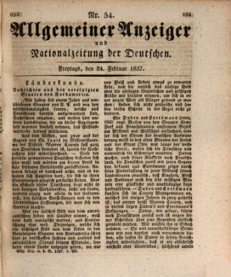 Allgemeiner Anzeiger und Nationalzeitung der Deutschen (Allgemeiner Anzeiger der Deutschen) Freitag 24. Februar 1837