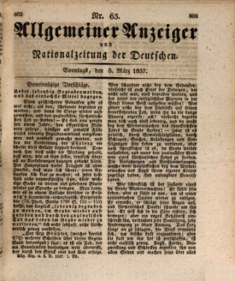 Allgemeiner Anzeiger und Nationalzeitung der Deutschen (Allgemeiner Anzeiger der Deutschen) Sonntag 5. März 1837