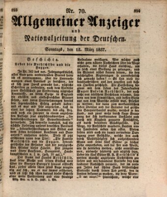 Allgemeiner Anzeiger und Nationalzeitung der Deutschen (Allgemeiner Anzeiger der Deutschen) Sonntag 12. März 1837